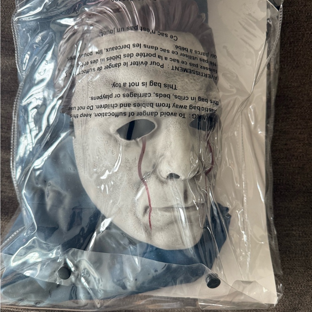 Horror Mask with Blue Accents